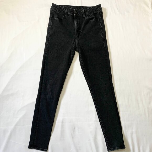 VTG Y2k 2000S American Eagle Womens 360 Next Level Stretch Black Denim Jeans - Picture 1 of 7